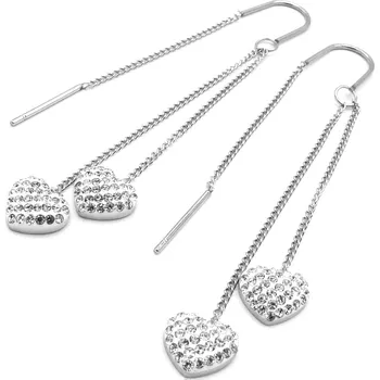 Náušnice Steel Jewelry provlékací náušnice z chirurgické oceli srdce 231088 dárkové balení zdarma