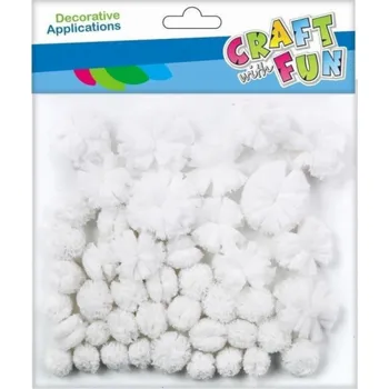 Craft with Fun CF DEKORACE DEKORACE POMPON 43KS BÍLÁ PBH 12/144