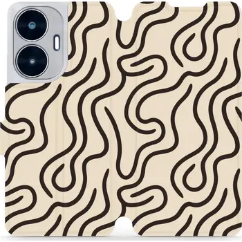 Pouzdro na mobilní telefon Flipové pouzdro Mobiwear - Realme C55 - VA60S Linky (Knížkové flip pouzdro, obal, kryt na mobil Realme C55 - VA60S Linky, materiál Umělá kůže + TPU - ochrana 360°, stojánek, silikonová vanička, magnetické zavírání)