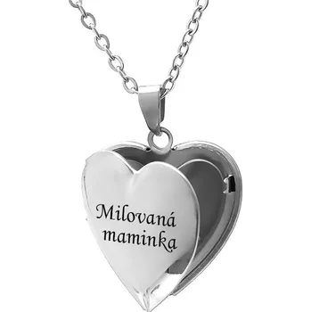 Přívěsek Ocelový přívěsek s řetízkem Srdíčko Classic otevírací stříbrné