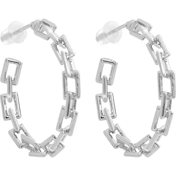 Módní doplněk JSB bijoux s.r.o. Ocelové náušnice kreole skládané obdélníky bez krystalů