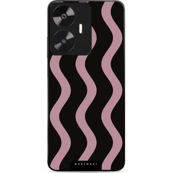 Pouzdro na mobilní telefon Lesklý kryt Mobiwear Glossy - Realme C55 - GA54G Fialové vlnky (Prémiové lesklé pouzdro, obal, kryt Mobiwear Glossy na mobil Realme C55 - GA54G Fialové vlnky, materiál Plast + TPU silikon - krytí po všech stranách, neošoupatelný potisk, tenké provedení,)