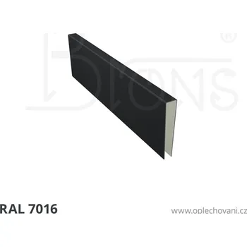 Střešní lemovaní U - profil rš 120 tmavě šedá