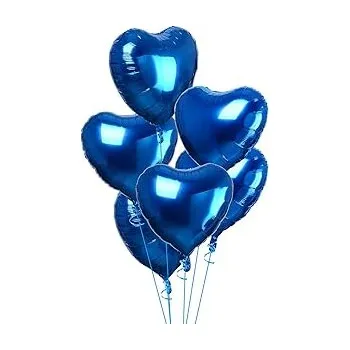Balónek Sada balónků ve tvaru srdce 30 ks Tmavě modrá