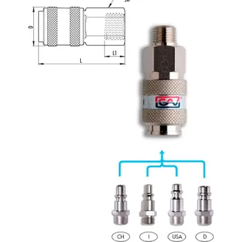 Příslušenství ke kompresoru GAV UNI RYCHLOSPOJKA STL.VZDUCH 1/4" vnitřní závit
