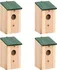 Hnízdní budka Ptačí budka dřevěná přírodní/zelená 4 ks 12 x 22 x 12 cm