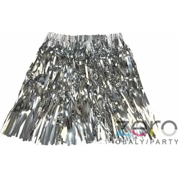 Karnevalový doplněk Sukně fóliová 40 cm - stříbrná