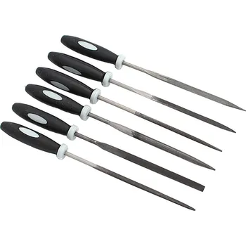 Sada jehlových pilníků 3 x 140 mm s rukojetí, 6-dílná sada, XL-TOOLS