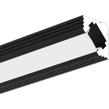 LED páska Ledshopik LED profil rohový KLUS 45-ALU černý - LED profil 45-ALU černý - 1m
