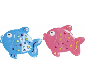 Koupelový kartáč Koberec ke vaně DKD Home Decor Modrá Růžová PVC (2 ks) (13 x 1 x 10.5 cm)