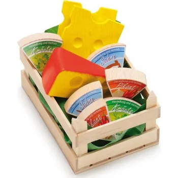 Dřevěná hračka Erzi - Německo Set potravin malý sýry