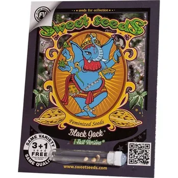 Semeno Black Jack F1 FAST Version® – rychlekvetoucí semena | Sweet Seeds Feminized (Ks): 3 + 1 Zdarma