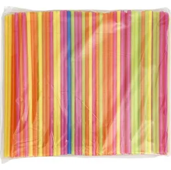 Jednorázové nádobí Brčko plastové neonové 280 x 7 mm