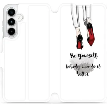 Pouzdro na mobilní telefon Flipové pouzdro Mobiwear - Samsung Galaxy A35 5G - M046P Be yourself (Knížkové flip pouzdro, obal, kryt na mobil Samsung Galaxy A35 5G - M046P Be yourself, materiál Umělá kůže + TPU - ochrana 360°, stojánek, silikonová vanička, magnetické zavírání)