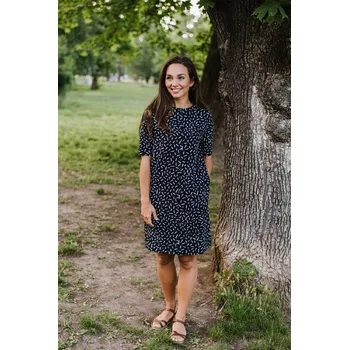 Dámské šaty Šaty Lena černé s čárkami Velikost: L