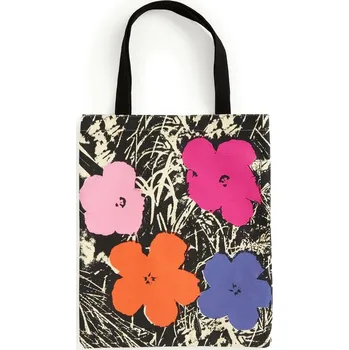 Nákupní taška Galison Plátěná taška Warholovy květiny - růžová