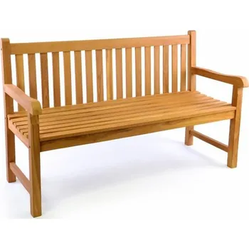 Zahradní lavice Dřevěná venkovní lavice masivní teakové dřevo 150 cm na zahradu / terasu / před dům