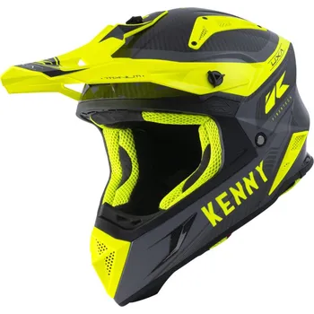 Helma na motorku KENNY přilba TITANIUM 22 carbone neon yellow L