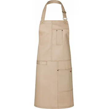 Kuchyňská zástěra Karlowsky Pevná zástěra v pevné keprové vazbě s nastavitelnými popruhy Barva: béžová (ca. Pantone 7529 C), Velikost: 68 x 80 cm KY113