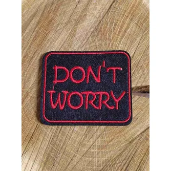 Textilní nažehlovací páska Nažehlovačka Dont worry barva černo červená