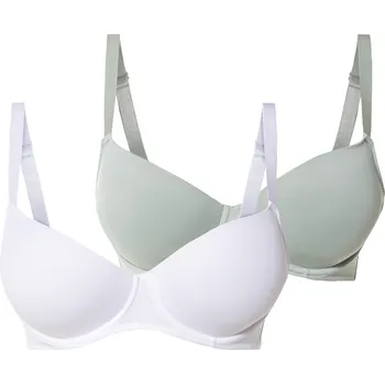 Podprsenka esmara® Dámská podprsenka XXL, 2 kusy (90C, mintová/bílá)
