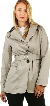 Dámský kabát Dámský bavlněný trenčkot s přezkou 478595 šedý