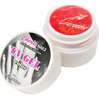 Charlie UV/LED gel 5ml - červený glitter č.404