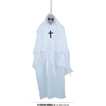 Guirca Visicí dekorace - Bílá jeptiška 65 cm