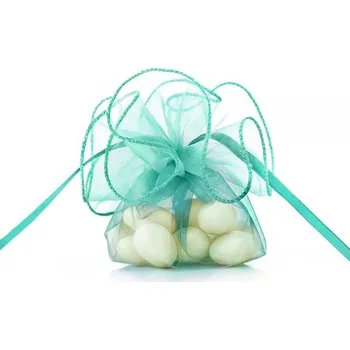 Svatební dekorace Organzové pytlíčky - tyrkysové