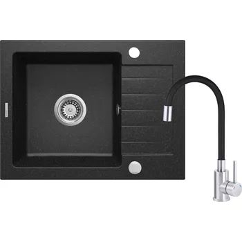 Granitový dřez Deante Set granitový dřez + dřezová baterie, černá ZQZC211A