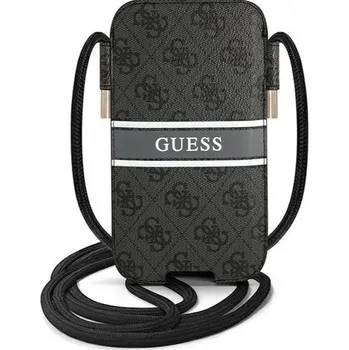 Telefonní příslušenství Guess PU 4G Printed Stripe Pouch S/M Grey Noste své zařízení v moderním originálním Guess designovaném příslušenství, z vysoce kvalitních materiálů