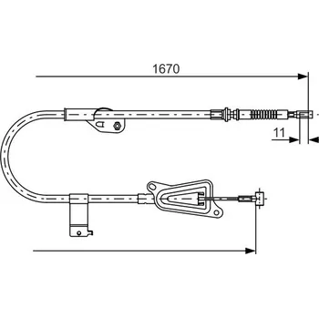 Lanko parkovací brzdy Tažné lanko, parkovací brzda BOSCH 1 987 477 943