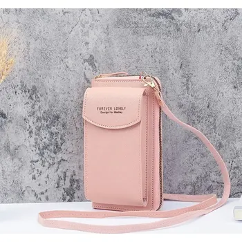 Kabelka Elegantní dámská crossbody kabelka - Světle růžová