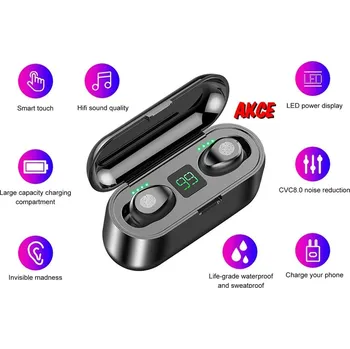 TT-TopTechnology TWS F9 Bezdrátová dotyková sluchátka pro Xiaomi Redmi 10