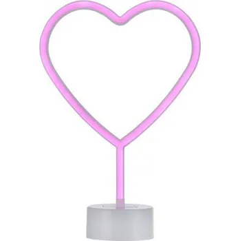 Lampička LEUCHTEN DIREKT is JUST LIGHT LED stolní lampa růžová srdce na baterie s vypínačem, dekorativní svítidlo LD 85028-87