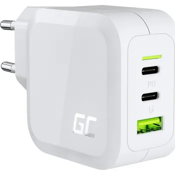 GreenCell Green Cell CHARGC08W 65W nabíječka s 2xUSB-C+1xUSB bílá Green Cell White 33W univerzální nabíječka pro notebook, MacBook, telefon, Nintendo Switch - 2xUSB-C, 1xUSB, PowerDelivery
