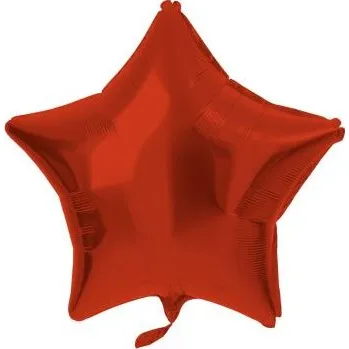 Balón foliový hvězda - matná červená - 48 cm