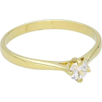 Prsten Goldstore Zlatý zásnubní prsten zirkon Velikost: 50, Váha: 1.31 g