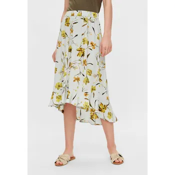 Dámské oblečení Světle modrá květovaná midi sukně Pieces Lillian - Dámské Pieces šedá 1814371