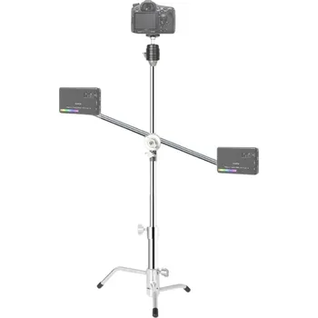 Mini Ocelový Jeřábový Teleskopický Stolní Stativ Stojan 53cm C-Stand Boom na Mikrofon Světla Live Broadcast