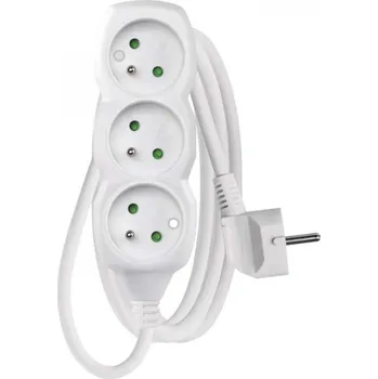 Prodlužovací kabel Emos P0311 Prodlužovací kabel 1,5 m / 3 zásuvky / bílý / PVC / 1 mm2