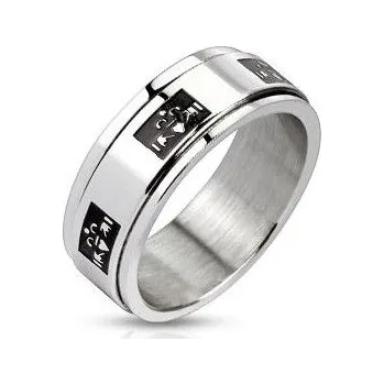 Prsten Ocelový prsten Claddagh 8 mm