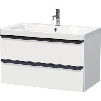 Koupelnový nábytek PAVIA skř. s um. 85cm bí.mat/černá úch. PAVIA385ZCE