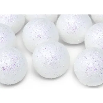 Party dekorace Dekorativní bílé třpytivé kuličky