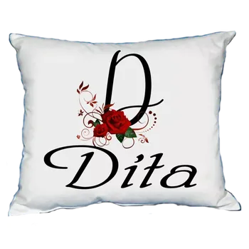 Dekorativní polštářek Polštář s dámským jménem DITA Červený (polštářek dámské jméno )