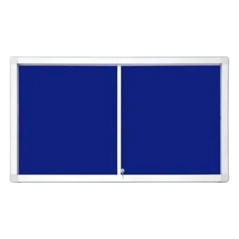 Interiérová vitrína s posuvnými dveřmi 97 x 70 cm (8xA4) modrý filc (P-GT18A4PD_1)