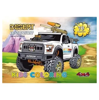 Set školních potřeb Kolorowanka A4 18 obrazków Wojownicy pustyni