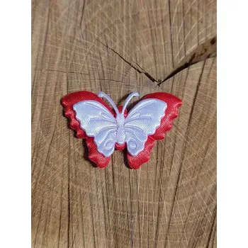 Nášivka Aplikace motýl červeno bílý