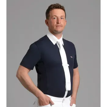 Jezdecké sako Pánská závodní košile Premier Equine Antonio s krátkým rukávem Navy XL