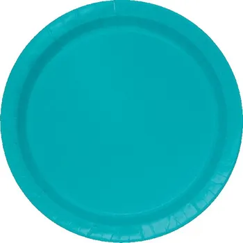 Party nádobí Unique TALÍŘE papírové Caribean Teal 22cm 16ks ECO